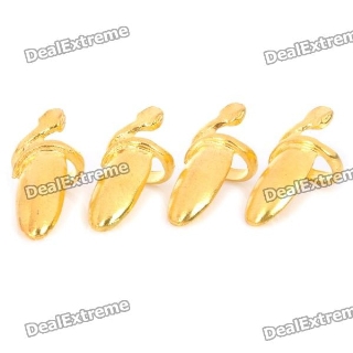 Stylish Finger Decoration Nail Ring - Golden 