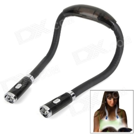 Stylish 4-LED Portable Hands-free Flexible Neck Hug Light - Black