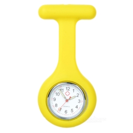  Silicone Brooch/Lapel Nurse Quartz Watch - Yellow