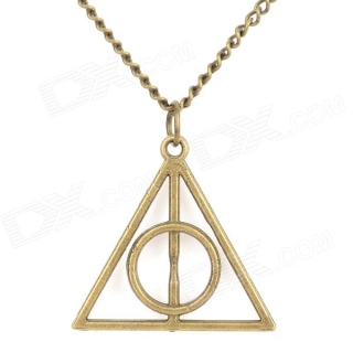  Deathly Hallows Style Zinc Alloy Pendant Necklace - Coppery 