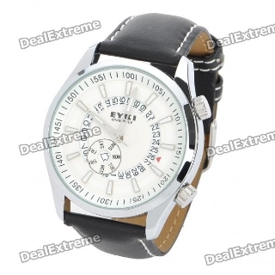 Stylish PU Leather Band Quartz Wrist Watch 
