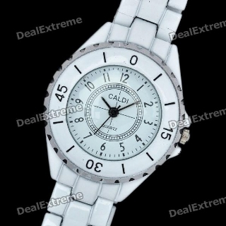 Stylish Lady's Stainless Steel Quartz Wrist Watch - White 
