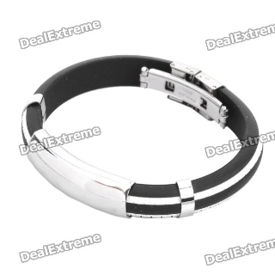 Stainless Steel Pressure Reduction Magnetic Bracelets Bangles - Black + White  