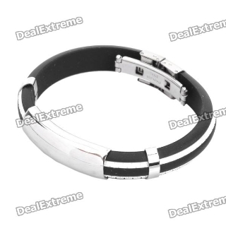 Stainless Steel Pressure Reduction Magnetic Bracelets Bangles - Black + White  