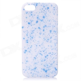 Protective ABS Matte Back Cover Case for iPhone 5 - White + Blue 