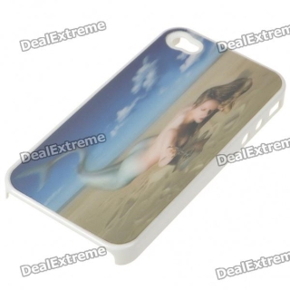 Protective PC Back Case with 3D Graphic for Iphone 4 - Mermaid