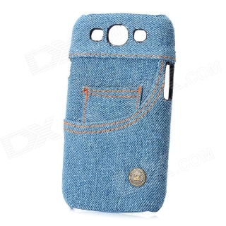 Jeans Pocket Pattern Protective ABS Case for Samsung Galaxy S3 i9300 - Blue + Black