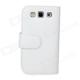Protective Flip-open PU Leather Case for Samsung Galaxy S3 i9300 - White