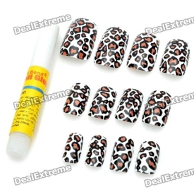Designade dekorativa falska naglar - Leopard