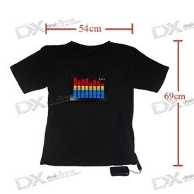 Ljud och musik Aktiverade Spectrum VU-meter EL Visualizer T-tröja