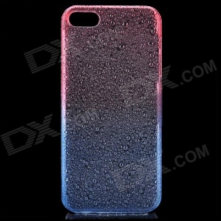 Protective ABS Raindrop Back Cover Case for iPhone 5 - Transparent Red + Blue