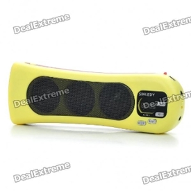 3-LED vit ficklampa + 0,7 "LCD-Uppladdningsbart MP3 Music högtalare