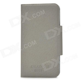 Ultra-Thin Protective Fiber + PU Leather Case for Samsung i9300 Galaxy S3 - Grey
