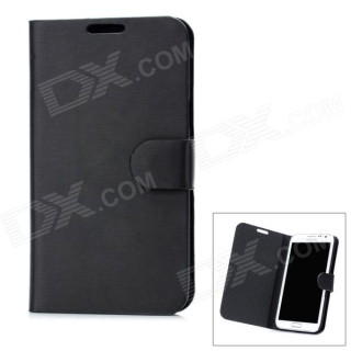 Protective Flip Open PU Case Cover for Samsung N7100 - Black