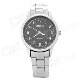 DINIHO Fashion Lady's Stainless Steel Round Dial Quartz Wrist Watch 