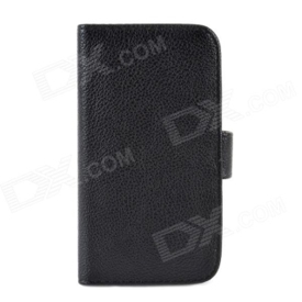 Protective PU Leather Lichi Pattern Case for Samsung S4 i9500 – Black