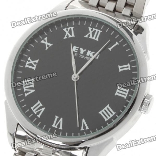 Stylish Stainless Steel Quartz Wrist Watch - Black 