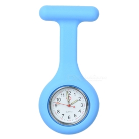 Silicone Brooch/Lapel Nurse Quartz Watch - Blue