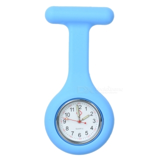 Silicone Brooch/Lapel Nurse Quartz Watch - Blue